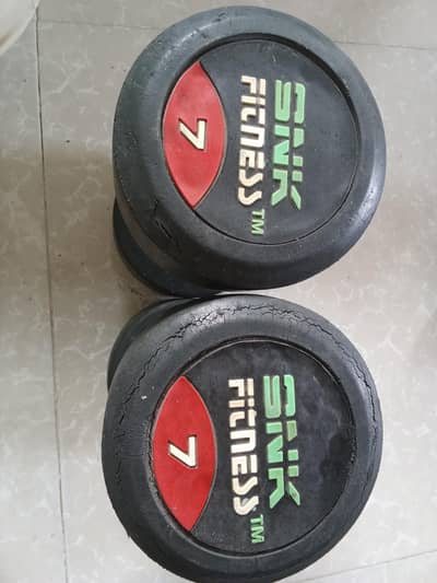 Rubber dumbbells 7kg