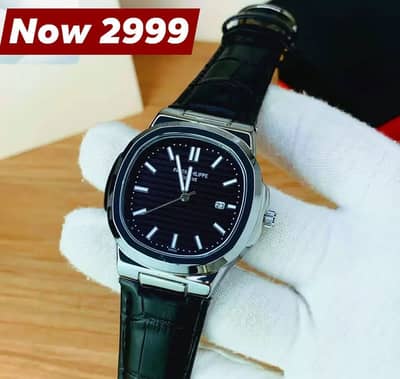 Men’s Luxury Style Watch with Croco-Leather Strap