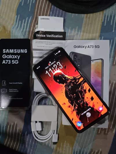 Samsung A73 5G | single hand used  | With box and all the accessories