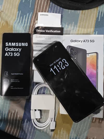 Samsung A73 5G | single hand used  | With box and all the accessories