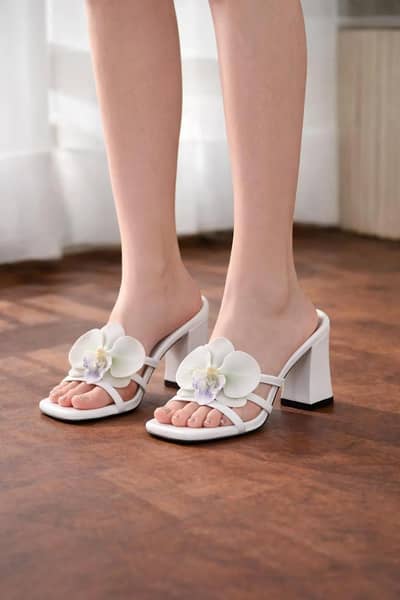 white orchid heels for women casual formal wea