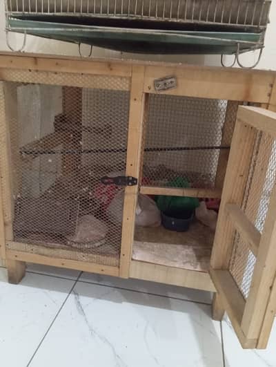 Wooden Cage For Birds.