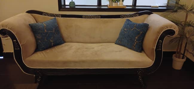 Wooden 3 seater sofa set