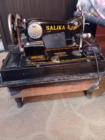Used Salika Super Electric Sewing Machine with Wooden Table