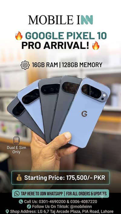 Google Pixel 10 Pro 16/128GB USA Stock Waterpack 100% Original PTA