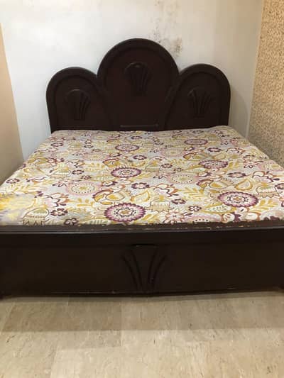 Double Wooden Bed Beautiful Design