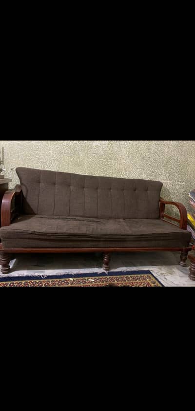 5 seater wooden sofa