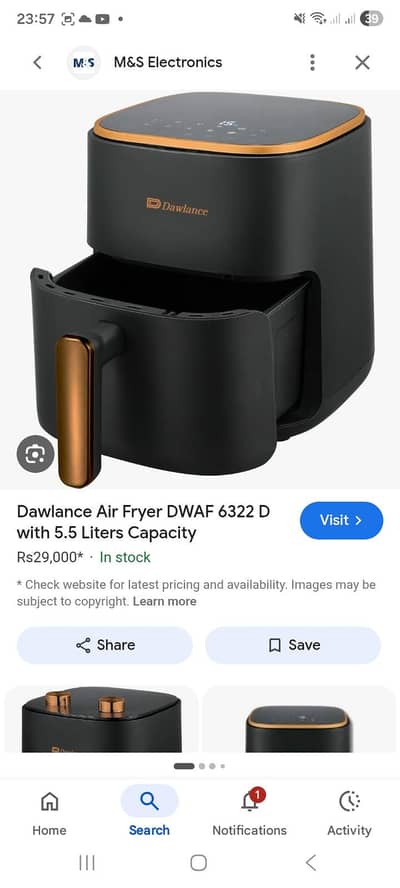 dawlance air fryer