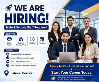 are hiring male female for office and online work apply know