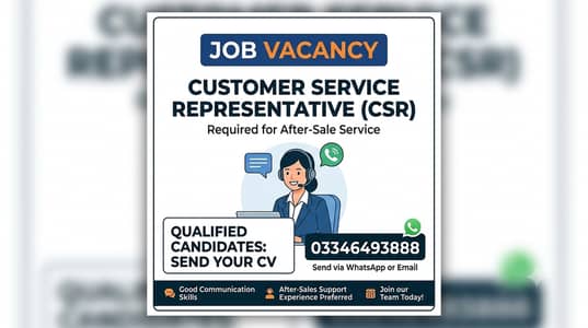  We're Hiring – Customer Service Representative (CSR)