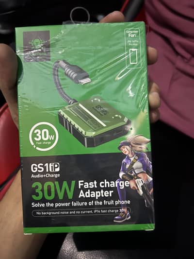 GS1iP iPhone Audio + Charging Adapter | 30W Fast Charge | Brand New