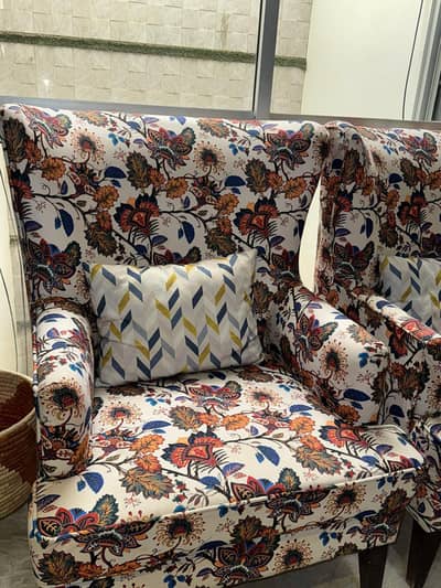 Set of two Chairs - with cushions (used for 7 months ) . .