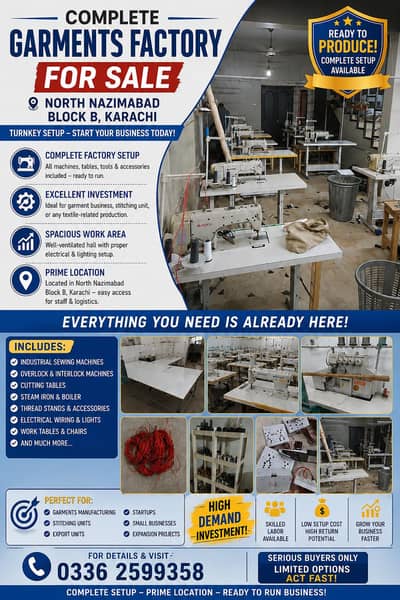 Complete Garment Setup for Sale