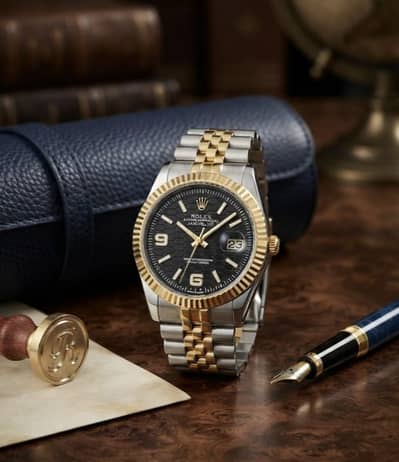 Premium Luxury Men's Watch – Two-Tone Gold & Silver Jubilee Chain