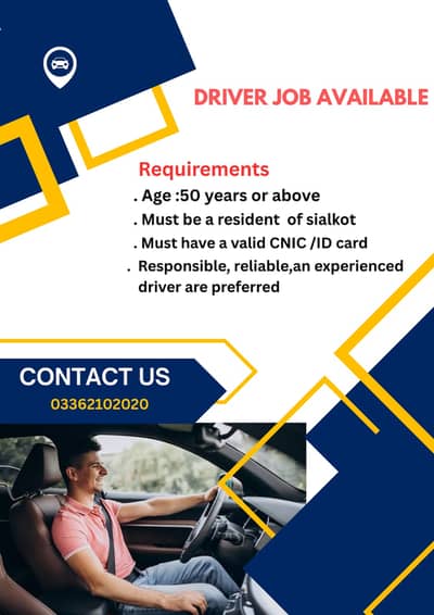 Family Driver Required (Sialkot)            0336-2102020