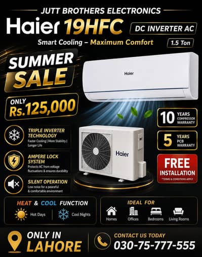 Haier 1.5 Ton DC Inverter T3 AC – Triple Inverter | Heat & Cool | Mod