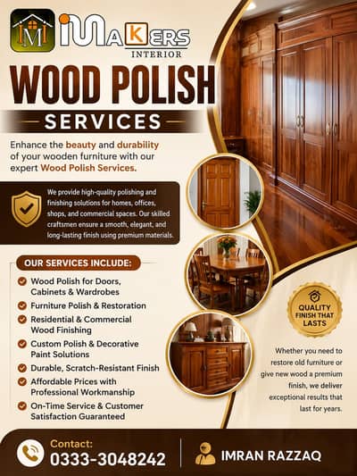 Wood Polish & Furniture Restoration Services | Home & Office | Karachi