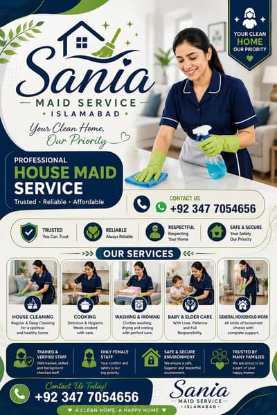 House Maids , Babysitter , Patient Care , Nurse , Driver, Maids, Cook