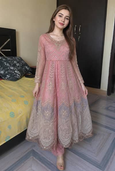 Eastern Stylish Dusti Pink Maxi . Brand : Zahra Rubab