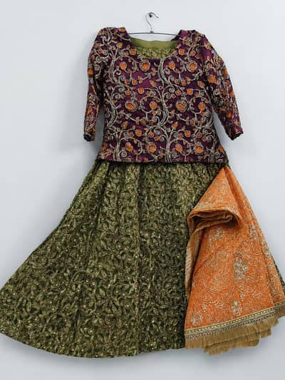 Fancy Embroidered Lehenga Choli with Dupatta for Girls