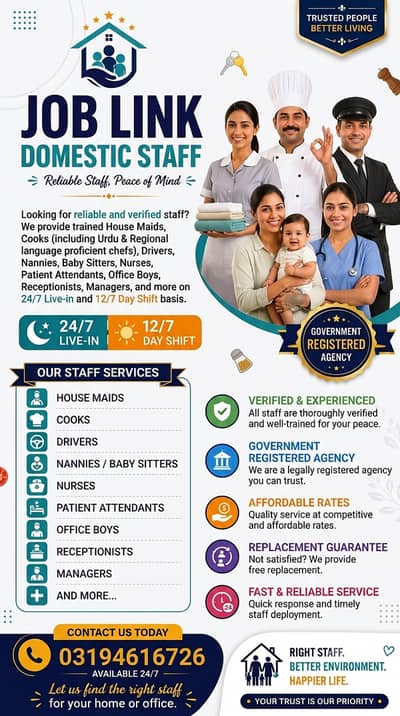 Maid /Cook/ Baby Care / Patient Care / Nurse / Kitchen Helper/ Driver
