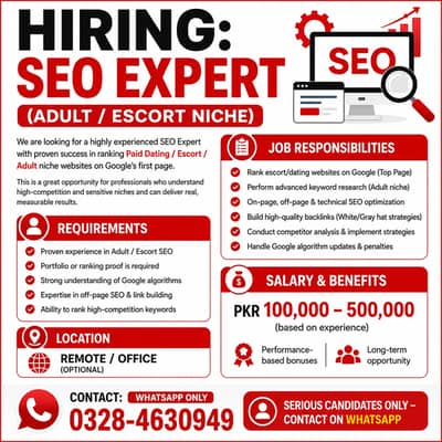 SEO Expert Required for Adult / Escort Website Ranking (High Salary)