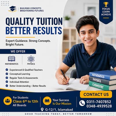 Home and Online Tuitions Available
