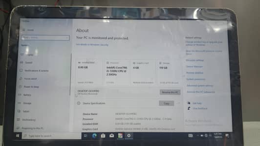 i5 7th generation 8GB DTR 4 charge EP graphic card 128gbssd