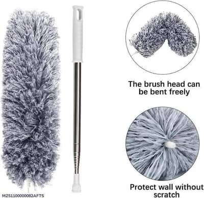 Microfiber Ceiling Fan Duster Grey Extendable Pole
