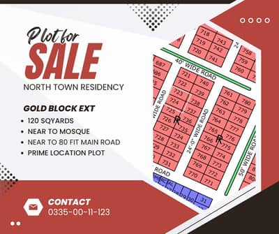 Prime West Open Plot (120 Sq Yd) Near Mosque Gold Block