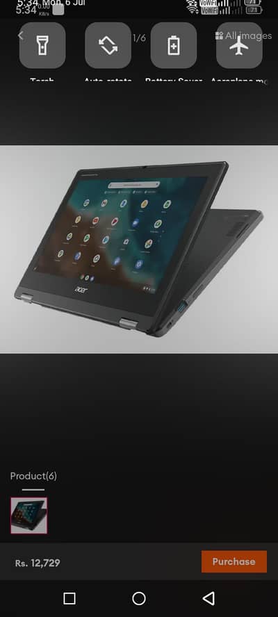 Acer Chromebook R721_A692 touchscreen 360 degree rotatable 4gb 32 gb