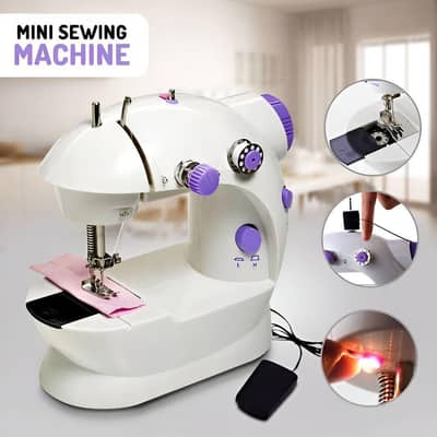 Portable Mini Electric Sewing Machine | Light + Foot Pedal Wali 