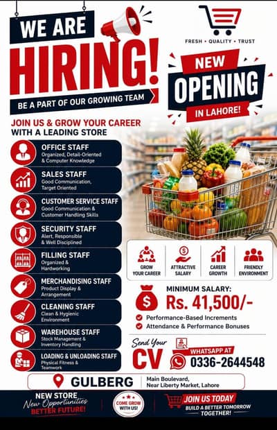 Well known Departmental Store jobs