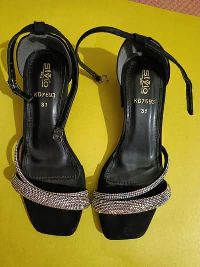 Black & silver sandal  size 31