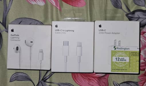 iPhone 20W Charger + Cable + EarPods