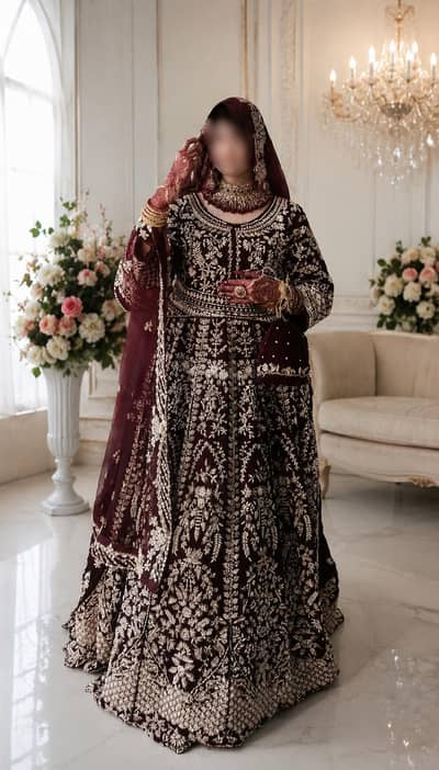 Bridal lehnga with heavy embroidery