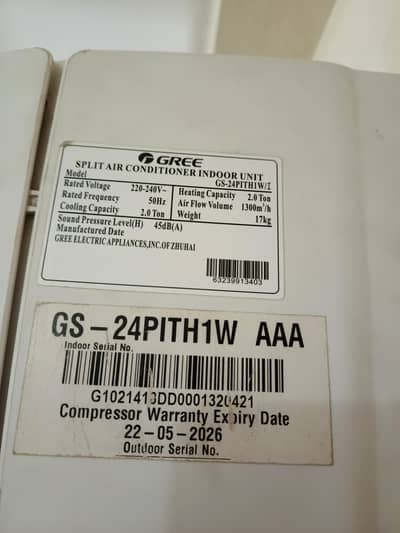 2 Ton Gree AC (Like Brand New)