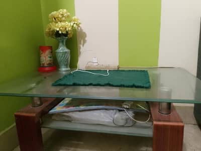 Double Mirror Glass Center Table