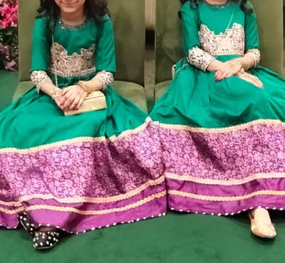 2 Sea Green & Purple Maxie/Frocks for 8 years old Girls