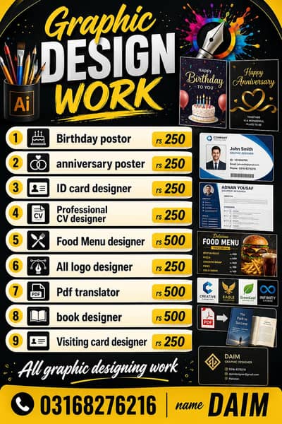 graphic designing working