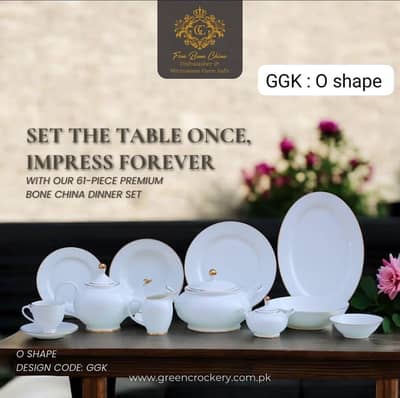 61 pcs bone dinner set 8 person serving eaglecrockery. com