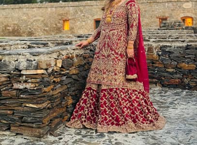Maroon plum colour farshi dress