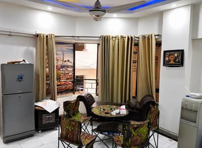 Furnished 2-Bed Drawing & Dining Flat Available for Rent At Main Khalid Bin Waleed Road