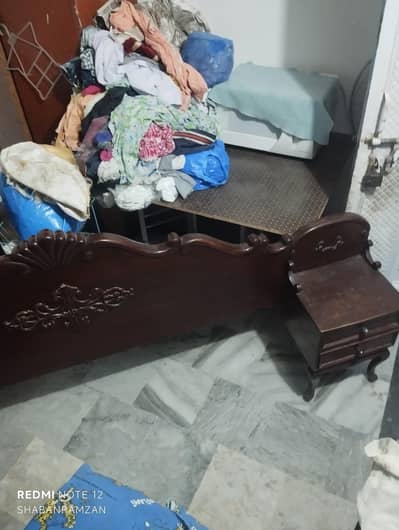 Bed with side tables and dressing table for sale