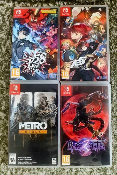 4 Switch Games: Bayonetta 3, Metro Redux, P5 Strikers, P5 Royal
