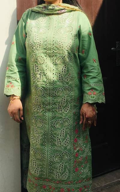2 piece fully embroidered dress