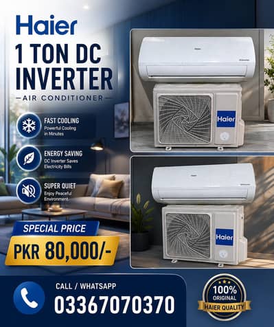 1.5 ton AC Dc inverter Haier (0336/7070/370) GEnuine Year warranty UK