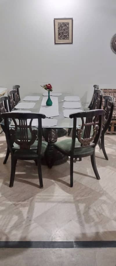 Pure wood 8 chair dining table
