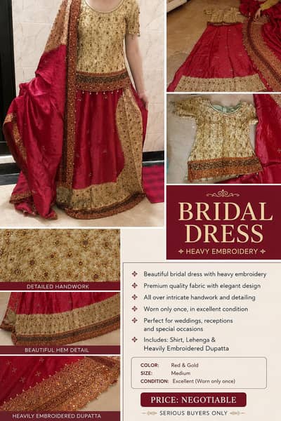bridal lehenga dress with heavily hand embroidery