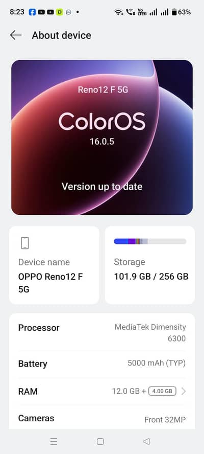 OPPO Reno12 f  all ok phone